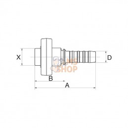 12GS27MPFL; GATES; Racc. à sertir Pocl. DN20-27mm; pièce detachée