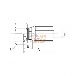 12G12FBFFX; GATES; Racc. à sertir DN19-3/4 BSP; pièce detachée