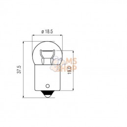 B1242; KRAMP; Ampoule 12V 15W BA15s; pièce detachée