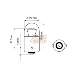 B2409; KRAMP; Ampoule 24V 10W BA15s; pièce detachée