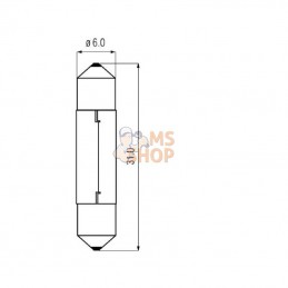 B2458; KRAMP; Ampoule 24V 3W SV6; pièce detachée