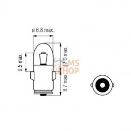 B2443; KRAMP; Ampoule 24V 3W BA7s; pièce detachée