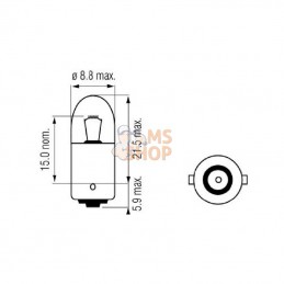 B2434; KRAMP; Ampoule 24V 4W BA9s; pièce detachée