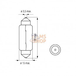B2430; KRAMP; Ampoule 24V 5W SV8,5; pièce detachée