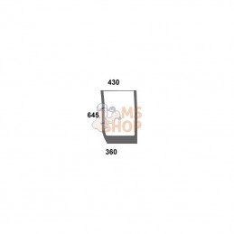 87530232N; KRAMP; Vitre avant inférieure; pièce detachée