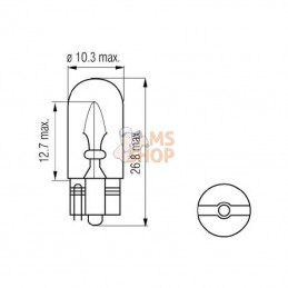 B1229; KRAMP; Ampoule 12V 3W W2,1x9,5d; pièce detachée
