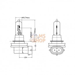 B1232; KRAMP; Ampoule 12 V H9 65W; pièce detachée