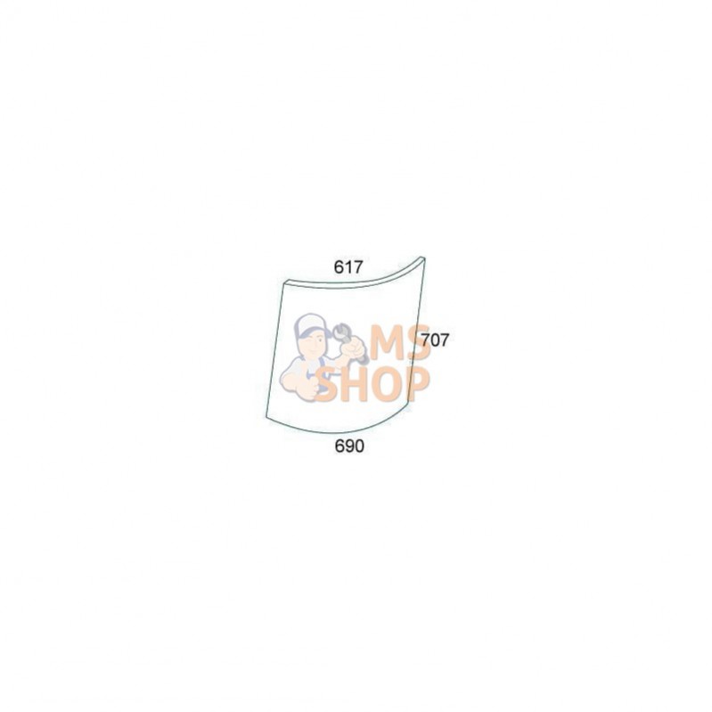 R50755N; KRAMP; Vitre avant gauche supérieure; pièce detachée R50755N; KRAMP; Vitre avant gauche supérieure; pièce detachée