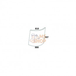 R50753N; KRAMP; Vitre droite supérieure; pièce detachée