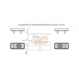LA40036; KRAMP; Feu arrière LED rectangle gauche 5 plots; pièce detachée