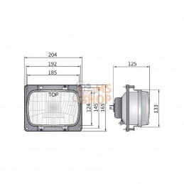LA80173; KRAMP; Phare avant verre à encastrer H4; pièce detachée