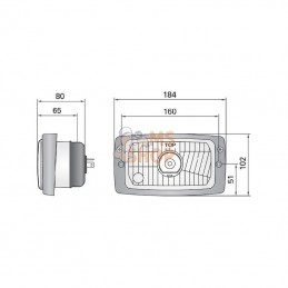 LA80157; KRAMP; Phare avant verre à encastrer H4; pièce detachée