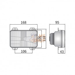LA80172; KRAMP; Phare avant à encastrer H4; pièce detachée