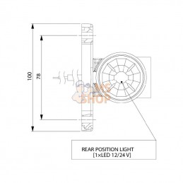 LA300145M; KRAMP; Feu de gabarit universel 0°court; pièce detachée