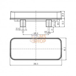 LA40070; KRAMP; Feu arrière multifonction rectangulaire dynamique (résistance intégrée) LED 200.5x85.3x28.9mm, Kramp; pièce deta