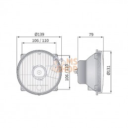LA80151; KRAMP; Phare avant à encastrer H4; pièce detachée