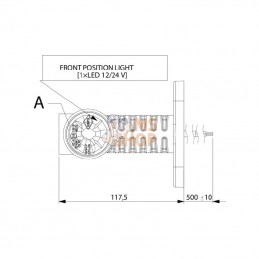 LA30015; KRAMP; Feu de gabarit universel 0°long; pièce detachée