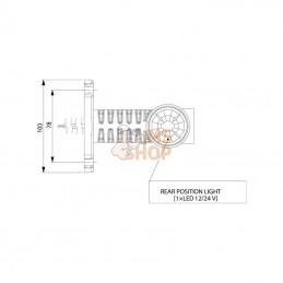 LA30015; KRAMP; Feu de gabarit universel 0°long; pièce detachée