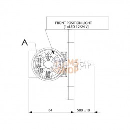 LA30014; KRAMP; Feu de gabarit universel 0°court; pièce detachée