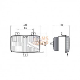 LA80159; KRAMP; Phare avant à encastrer H4; pièce detachée