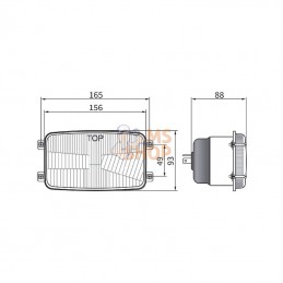 LA80160; KRAMP; Phare avant à encastrer H4; pièce detachée