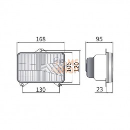 LA80166; KRAMP; Phare avant à encastrer H4; pièce detachée