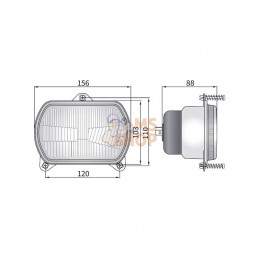 LA80165; KRAMP; Phare avant à encastrer H4; pièce detachée
