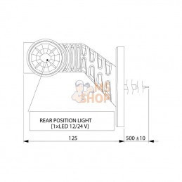 LA30016; KRAMP; Feu de gabarit gauche 0° court; pièce detachée