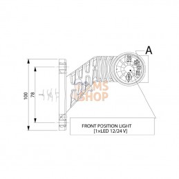 LA30016; KRAMP; Feu de gabarit gauche 0° court; pièce detachée
