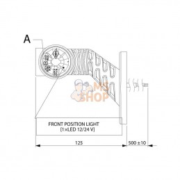 LA30017; KRAMP; Feu de gabarit droit 0° court; pièce detachée