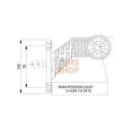 LA30017; KRAMP; Feu de gabarit droit 0° court; pièce detachée