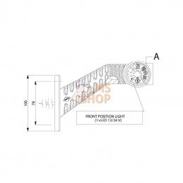 LA30018; KRAMP; Feu de gabarit gauche 0° long; pièce detachée