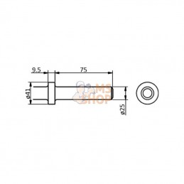 B350MP; UNBRANDED; Point burin Ø2mmx75mm Ø42mm; pièce detachée