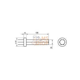 NC3; UNBRANDED; Burin plat 25MM-6pansx108MM; pièce detachée