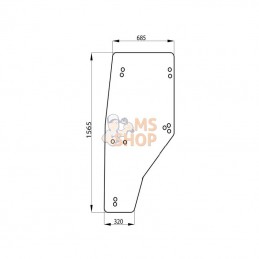 R141527N; UNBRANDED; Vitre de porte gauche; pièce detachée