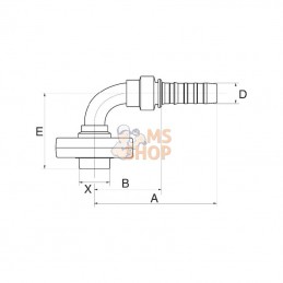 10GS21MPFL90; GATES; Racc. à sertir Pocl. DN16-21mm 90°; pièce detachée
