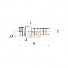 20GS20MP; GATES; Racc. à sertir DN32-1"1/4 NPTF; pièce detachée