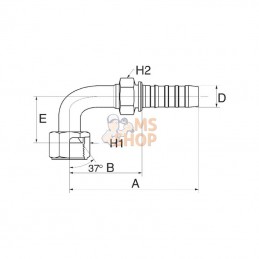 8GS12FJX90S; GATES; Racc. à sertir DN13-1"1/16 JIC 90°; pièce detachée