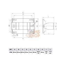 HD20; RAMEX; Support mural 180x204mm inox; pièce detachée