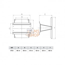 HD33; RAMEX; Étrier pivotant SS 360x265; pièce detachée