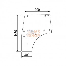 401758A1; CNH; Vitre de porte; pièce detachée
