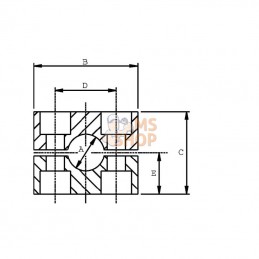 RS911322RUB; RSB; Colliers de fix. caoutch. 22mm; pièce detachée