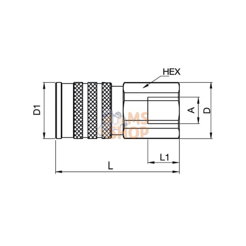 FEM62112FB; PARKER; Coupl. f.3/4 Tema FF ISO 16028; pièce detachée