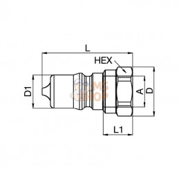 100201TE; PARKER; Coupleur mâle 1 Tema; pièce detachée