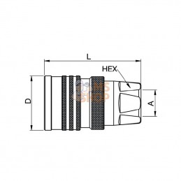 381138TE; PARKER; Coupleur fem. 3/8" surcharge; pièce detachée