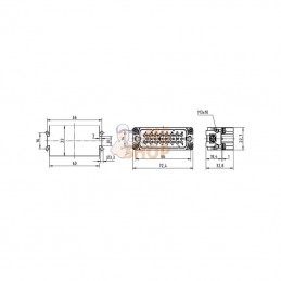 09200162612; HARTING; Insert mâle A 16P raccord vissé 1-16; pièce detachée