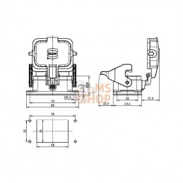 09300060302; HARTING; Embase encastrée 6B; pièce detachée