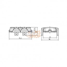 09300105401; HARTING; Couvercle 10B avec 4 clips, plastique; pièce detachée