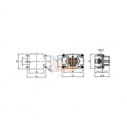 09330062701; HARTING; Insert F E 6P racc. à vis; pièce detachée