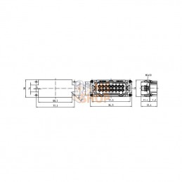 09330162601; HARTING; Insert mâle E 16P raccord vissé 1-16; pièce detachée